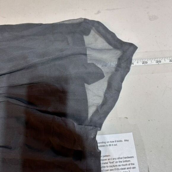 La Rok Sleeveless Lined Spaghetti Strap Sheer Tank Top Black Medium Asymmetrical - Picture 11 of 12